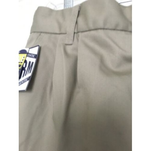 Authentic School Uniform Casual Pants Boys 20 Slim Fit Double Knee Khaki - Picture 3 of 11